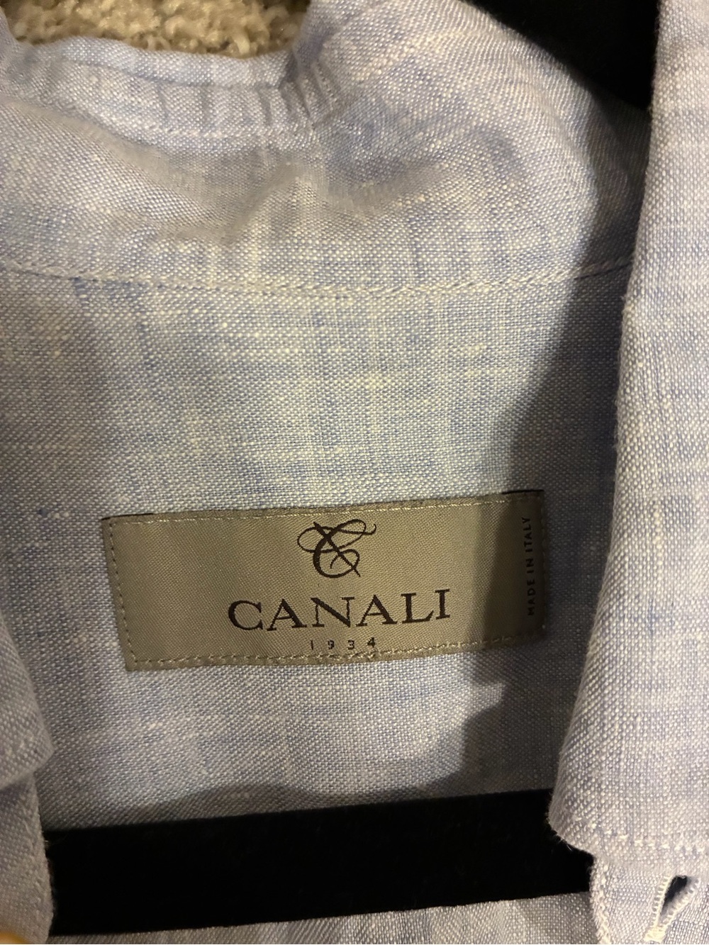 Canali Light Blue Linen Men’s Dress Shirt